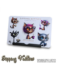 Load image into Gallery viewer, "Sipping Kitties" Handmade Desk Calendar