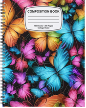 Load image into Gallery viewer, "Composition Style ~ Colorful Thangs" Handmade Subject Notebook