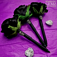 Load image into Gallery viewer, "Skull Bling Rosa" Faux Flower Pen