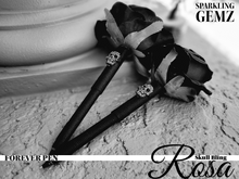 Load image into Gallery viewer, "Skull Bling Rosa" Faux Flower Pen