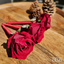 Load image into Gallery viewer, "Red Velvet" Faux Flower Pen