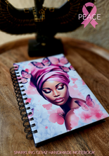 Load image into Gallery viewer, "Breast Cancer Awareness" Handmade Notebook