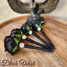 Load image into Gallery viewer, "Black Velvet" Faux Flower Pen
