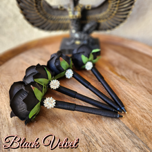 Load image into Gallery viewer, &quot;Black Velvet&quot; Faux Flower Pen
