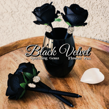 Load image into Gallery viewer, "Black Velvet" Faux Flower Pen