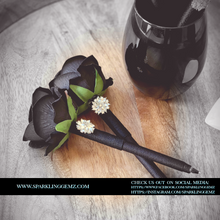 Load image into Gallery viewer, "Black Velvet" Faux Flower Pen