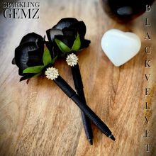 Load image into Gallery viewer, "Black Velvet" Faux Flower Pen
