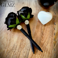 Load image into Gallery viewer, &quot;Black Velvet&quot; Faux Flower Pen
