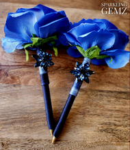 Load image into Gallery viewer, Blue Rose Faux Flower Pen