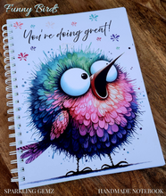 Load image into Gallery viewer, "Funny Birds" Handmade Subject Notebook