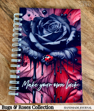 Load image into Gallery viewer, "Bugs & Roses" Handmade Journal