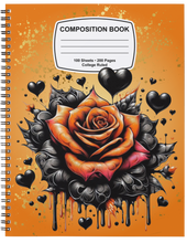 Load image into Gallery viewer, "Hearts & Blooms" Handmade Subject Notebook