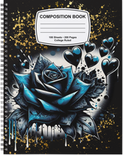 Load image into Gallery viewer, "Hearts & Blooms" Handmade Subject Notebook