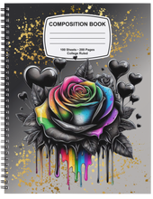 Load image into Gallery viewer, "Hearts & Blooms" Handmade Subject Notebook