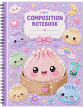 Load image into Gallery viewer, "Glitter Dumplings" Handmade Subject Notebook