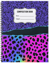 Load image into Gallery viewer, "Neon Leopard" Handmade Subject Notebook
