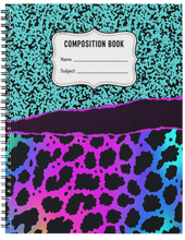 Load image into Gallery viewer, "Neon Leopard" Handmade Subject Notebook
