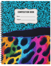 Load image into Gallery viewer, "Neon Leopard" Handmade Subject Notebook