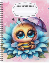 Load image into Gallery viewer, "Sunflower & Bees" Handmade Subject Notebook