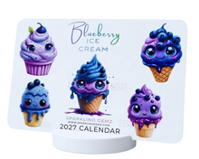 Load image into Gallery viewer, "Blueberry Ice Cream" Handmade Desk Calendar