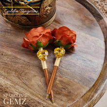 Load image into Gallery viewer, "Golden Tangerine" Faux Flower Pen