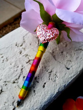 Load image into Gallery viewer, Rainbow of Hearts Faux Flower Pen