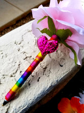 Load image into Gallery viewer, Rainbow of Hearts Faux Flower Pen