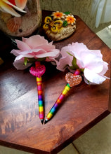 Load image into Gallery viewer, Rainbow of Hearts Faux Flower Pen