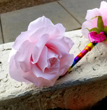 Load image into Gallery viewer, Rainbow of Hearts Faux Flower Pen
