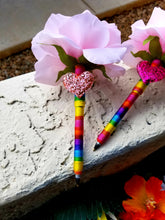 Load image into Gallery viewer, Rainbow of Hearts Faux Flower Pen