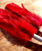 Load image into Gallery viewer, "Love Your Team" Red and Silver Faux Feather Pen