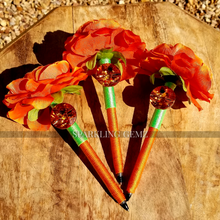 Load image into Gallery viewer, "Orange Buttercup" Faux Flower Pen