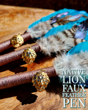 Load image into Gallery viewer, "Native Lion" Faux Feather Pen