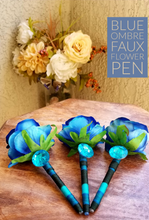 Load image into Gallery viewer, "Blue Ombre" Faux Flower Pen
