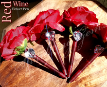 Load image into Gallery viewer, "Red Wine" Faux Flower Pen