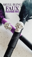 Load image into Gallery viewer, "Skull Bling" Faux Feather Pen