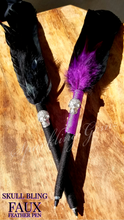Load image into Gallery viewer, "Skull Bling" Faux Feather Pen