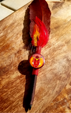 Load image into Gallery viewer, "Pride of Africa" African Mask Faux Feather Pen