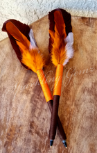 Load image into Gallery viewer, "Love Your Team" Orange, Brown and White Faux Feather Pen