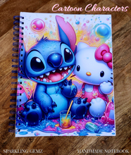 Load image into Gallery viewer, &quot;Stitch &amp; Kitty&quot; Handmade Subject Notebook
