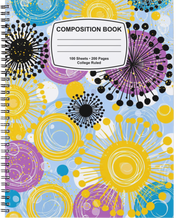 Load image into Gallery viewer, "Composition Style ~ Colorful Thangs" Handmade Subject Notebook
