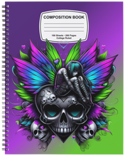Load image into Gallery viewer, "Composition Style ~ Skulls &amp; Wings" Handmade Subject Notebook
