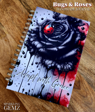 Load image into Gallery viewer, &quot;Bugs &amp; Roses&quot; Handmade Journal
