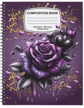 Load image into Gallery viewer, "Hearts &amp; Blooms" Handmade Subject Notebook
