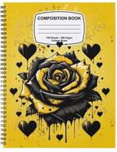 Load image into Gallery viewer, "Hearts &amp; Blooms" Handmade Subject Notebook
