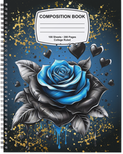 Load image into Gallery viewer, "Hearts &amp; Blooms" Handmade Subject Notebook
