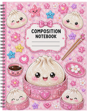 Load image into Gallery viewer, "Glitter Dumplings" Handmade Subject Notebook
