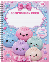 Load image into Gallery viewer, "Glitter Dumplings" Handmade Subject Notebook
