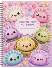 Load image into Gallery viewer, "Glitter Dumplings" Handmade Subject Notebook
