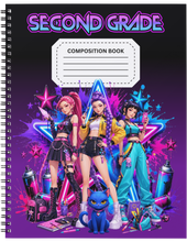 Load image into Gallery viewer, "Grade School K-Pop" Handmade Subject Notebook
